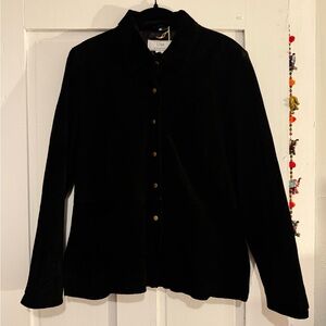 Y2K Black Suede Perforated Leather Snap Front Jacket